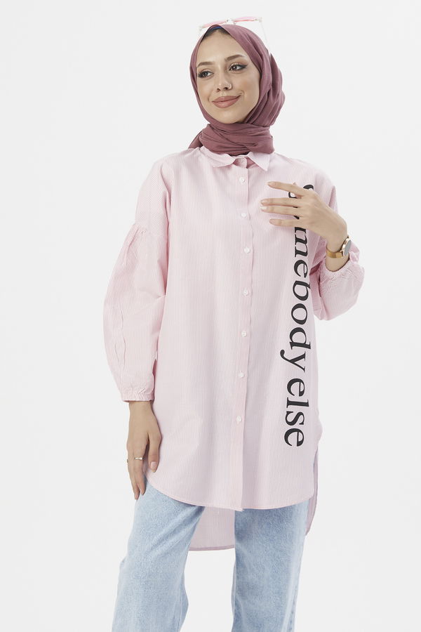 Düz Orta Kadın Pembe TUNIK - 3494
