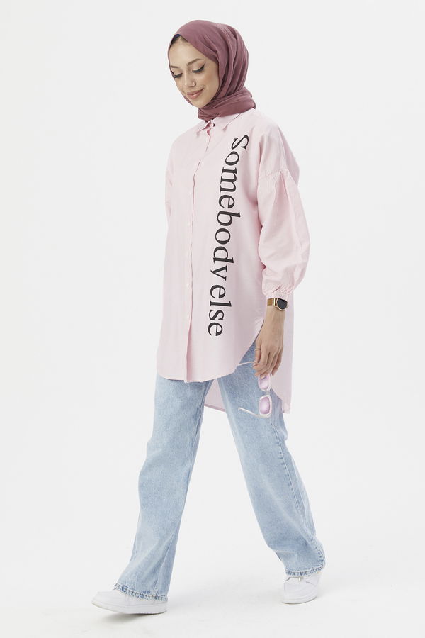 Düz Orta Kadın Pembe TUNIK - 3494