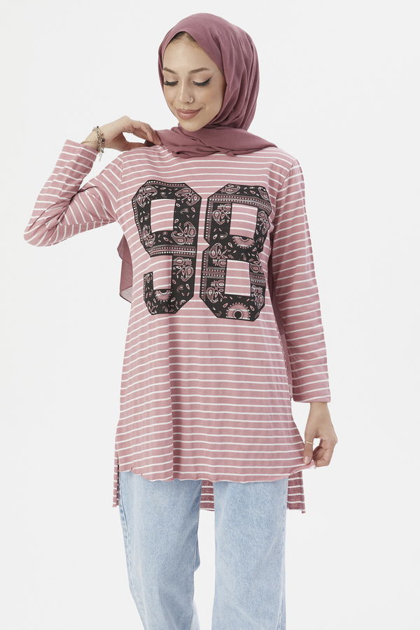 Düz Orta Kadın Pembe TUNIK - 3749 PEMBE