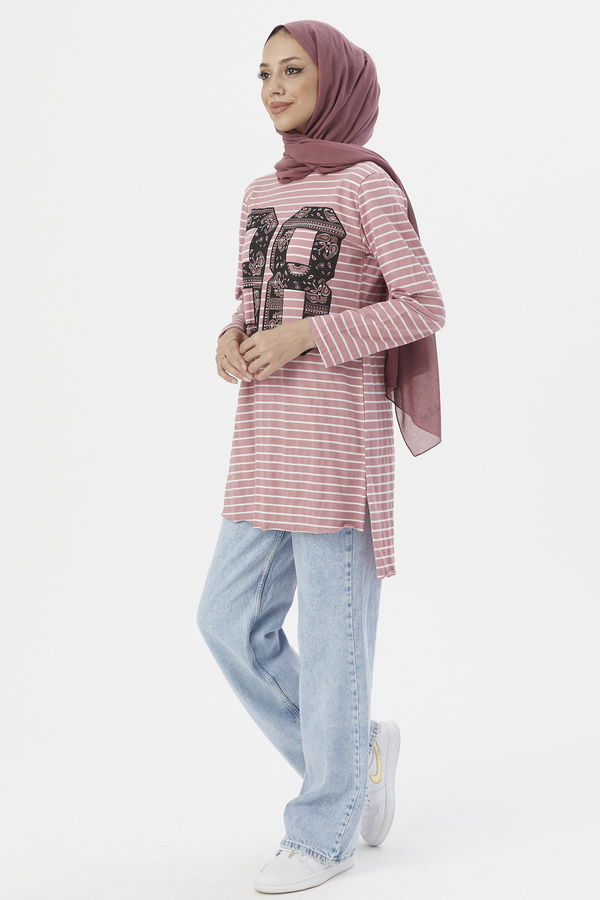 Düz Orta Kadın Pembe TUNIK - 3749 PEMBE