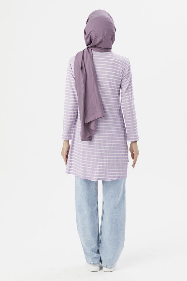 Düz Orta Kadın Lila TUNIK - 3749 LİLA