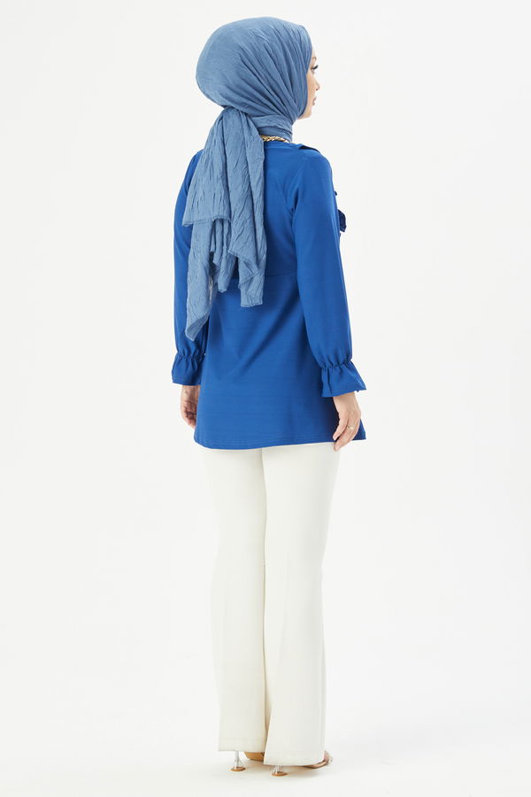 Düz Orta Kadın Mavi Tunik - 3284 MAVİ