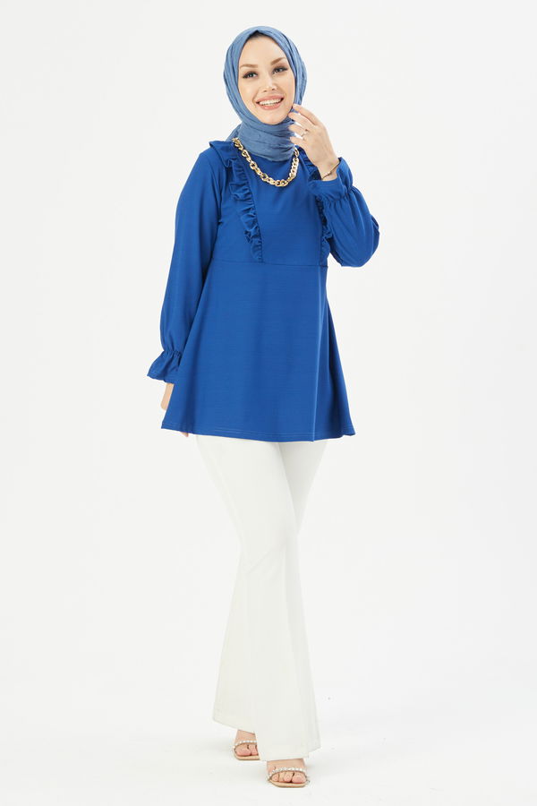Düz Orta Kadın Mavi Tunik - 3284 MAVİ