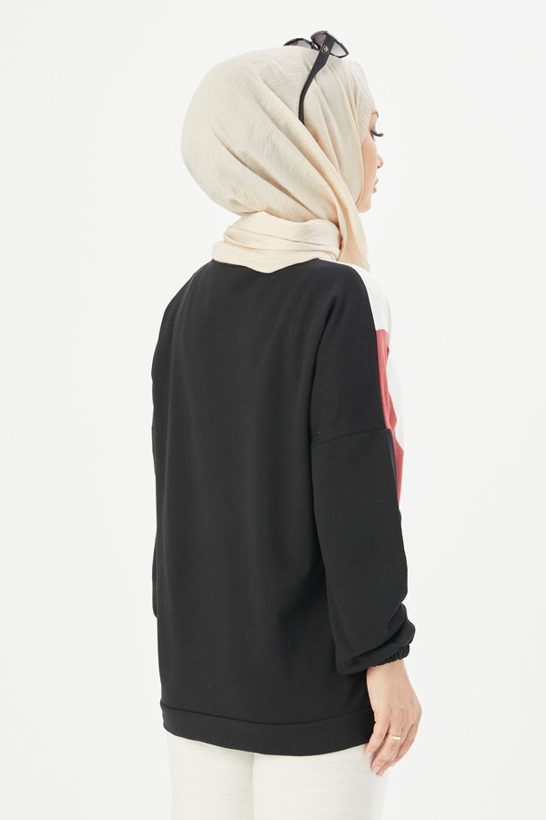 Düz Bisiklet Yaka Kadın Pembe SWEAT - 3351