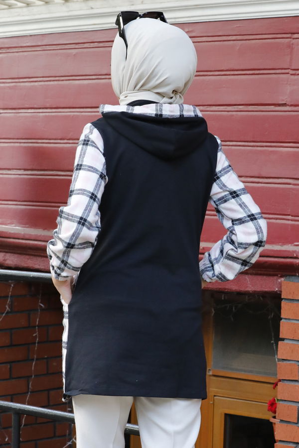 Düz Orta Kadın Siyah TUNIK - 3411