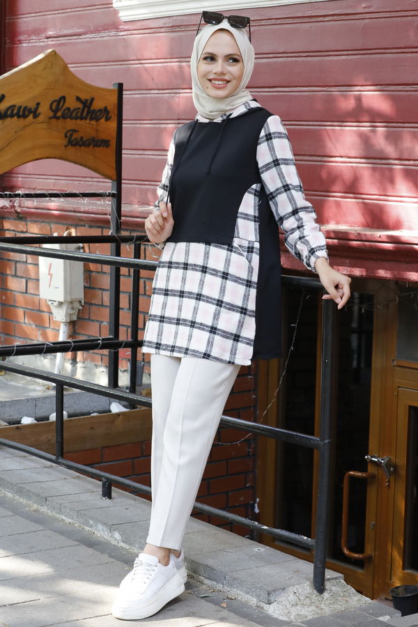 Düz Orta Kadın Siyah TUNIK - 3411
