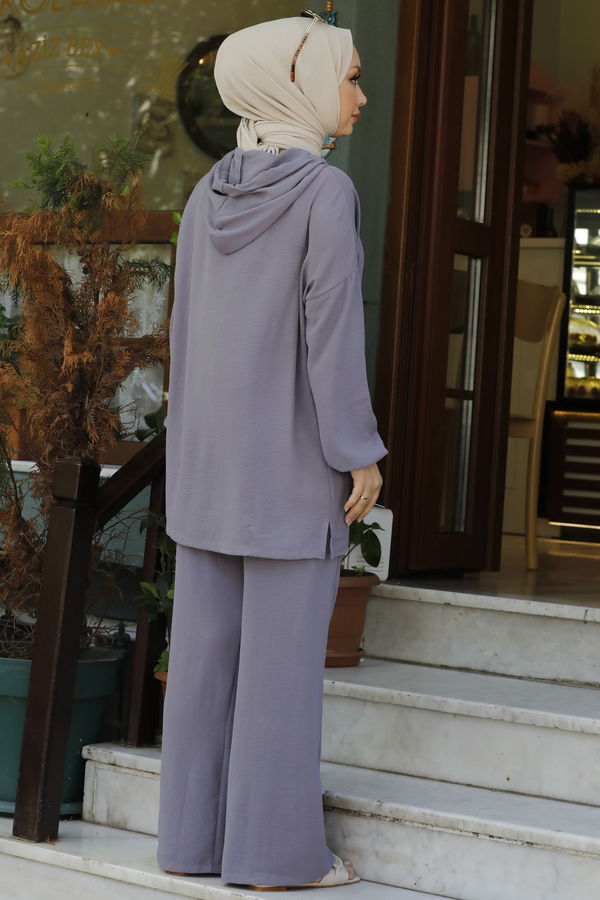 Düz Orta Kadın Gri Tunik Pantolon - 10540 GRİ