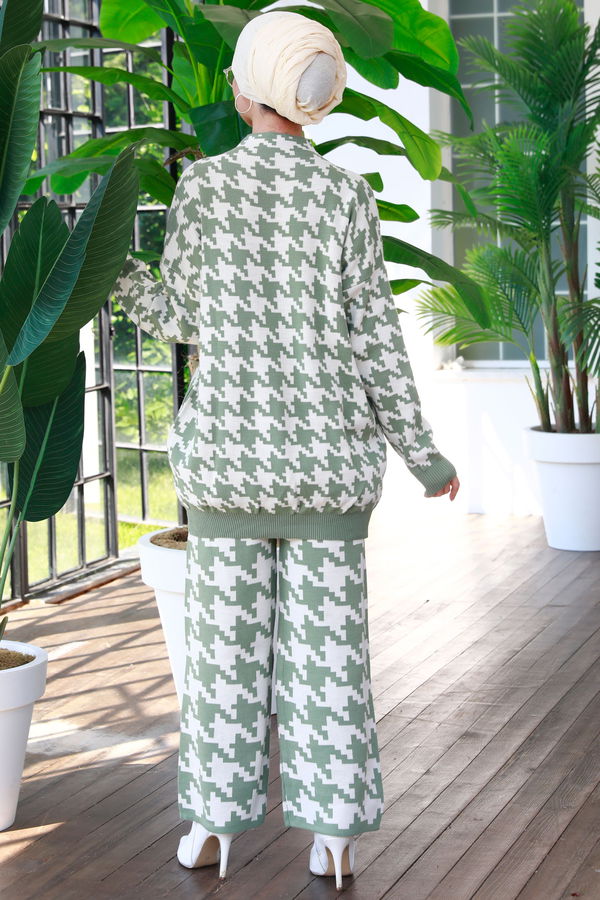 Düz Orta Kadın Yeşil Tunik Pantolon - 21230 YEŞİL