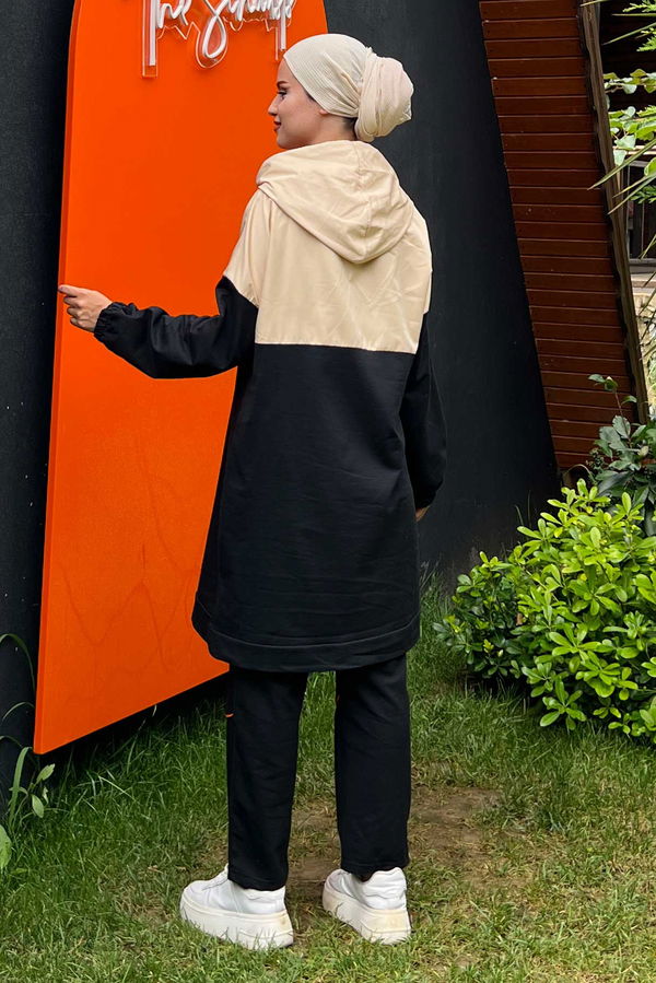 Düz Orta Kadın Bej Tunik Pantolon - 8905 BEJ