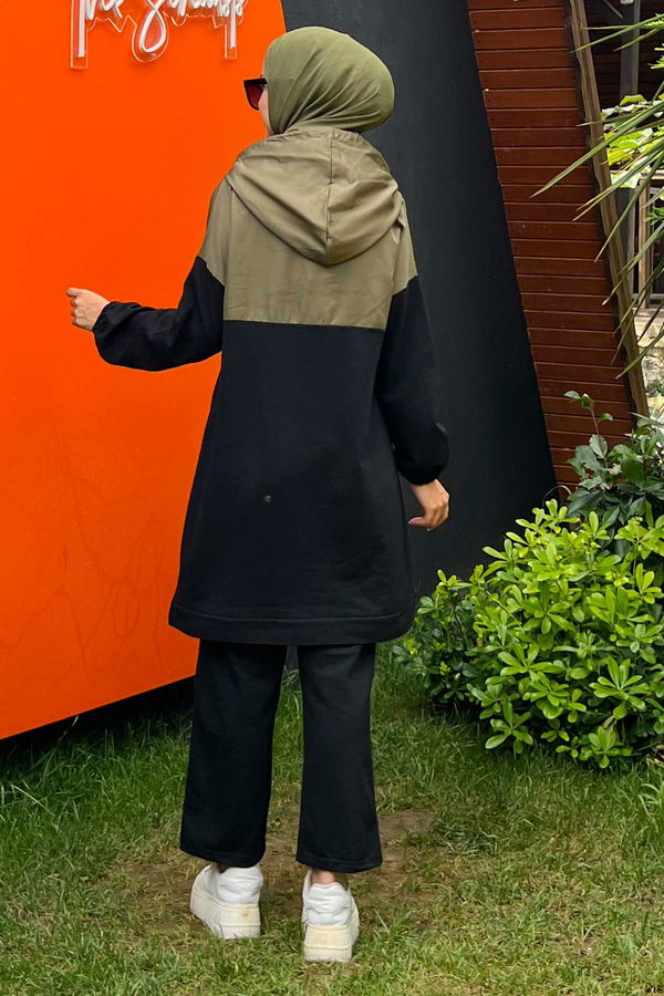 Düz Orta Kadın Haki Tunik Pantolon - 8905 HAKİ