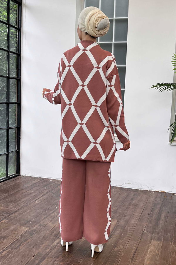 Düz Orta Kadın Pembe Tunik Pantolon - 21218 PEMBE