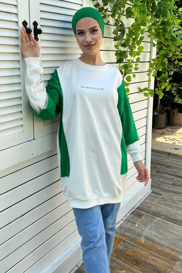Düz Orta Kadın Yeşil sweat - 21226
