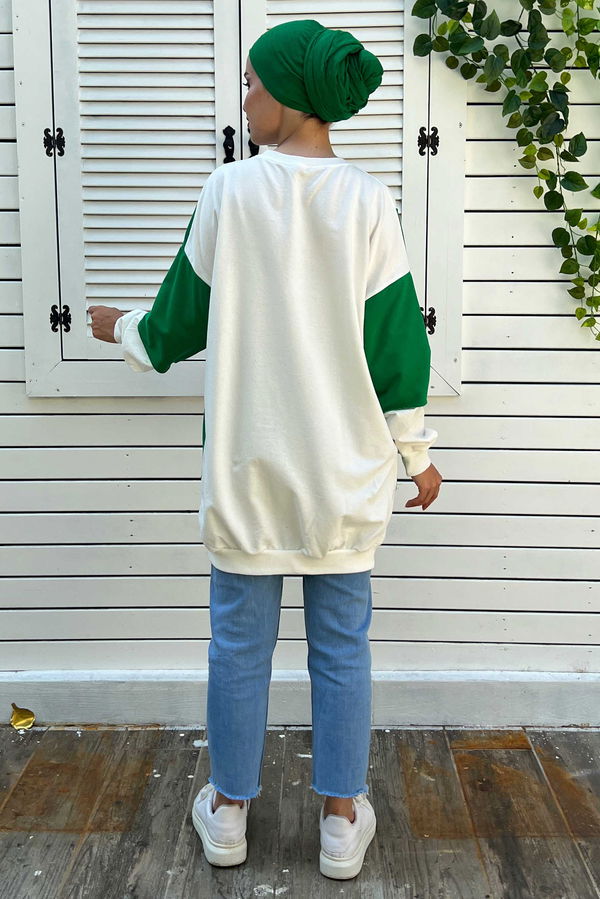 Düz Orta Kadın Yeşil sweat - 21226