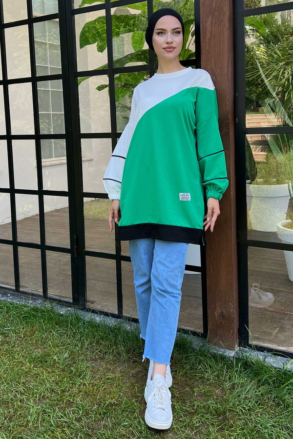 Düz Orta Kadın Yeşil sweat - 21236 YEŞİL