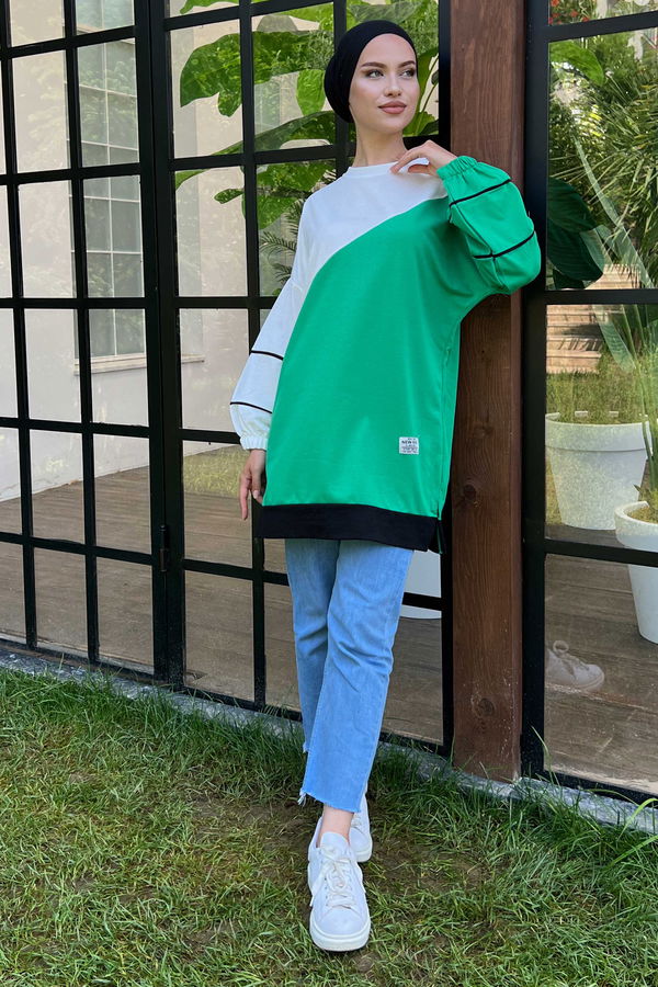 Düz Orta Kadın Yeşil sweat - 21236 YEŞİL