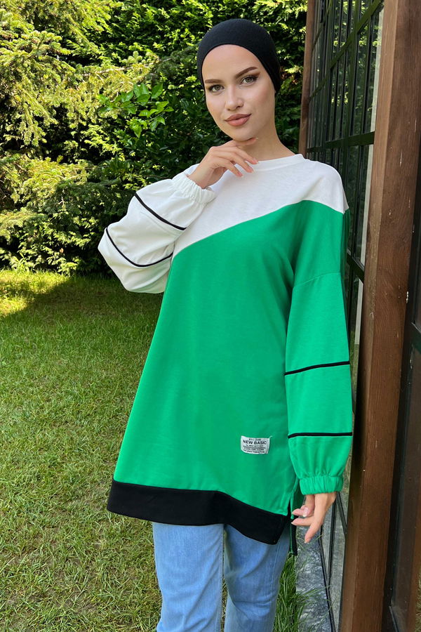 Düz Orta Kadın Yeşil sweat - 21236 YEŞİL