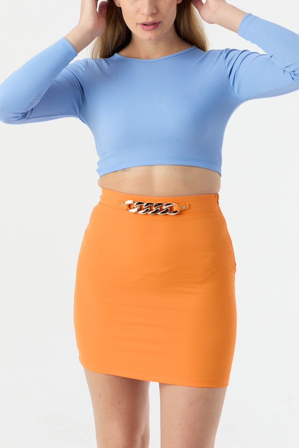 Düz Orta Kadın Mavi Bluz - 21411 MAVİ