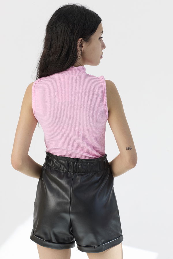 Düz Orta Kadın Pembe Bluz - 21386 PEMBE