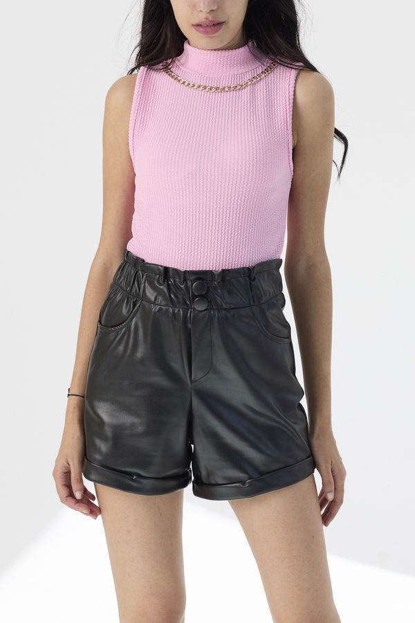 Düz Orta Kadın Pembe Bluz - 21386 PEMBE