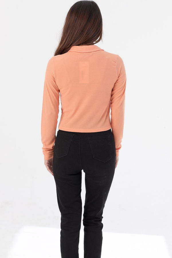 Düz Orta Kadın Sarı Bluz - 21391