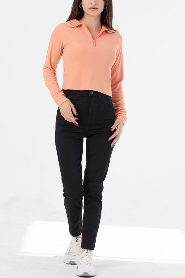 Düz Orta Kadın Sarı Bluz - 21391