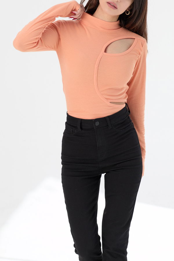 Düz Orta Kadın Sarı Bluz - 21385 Sarı