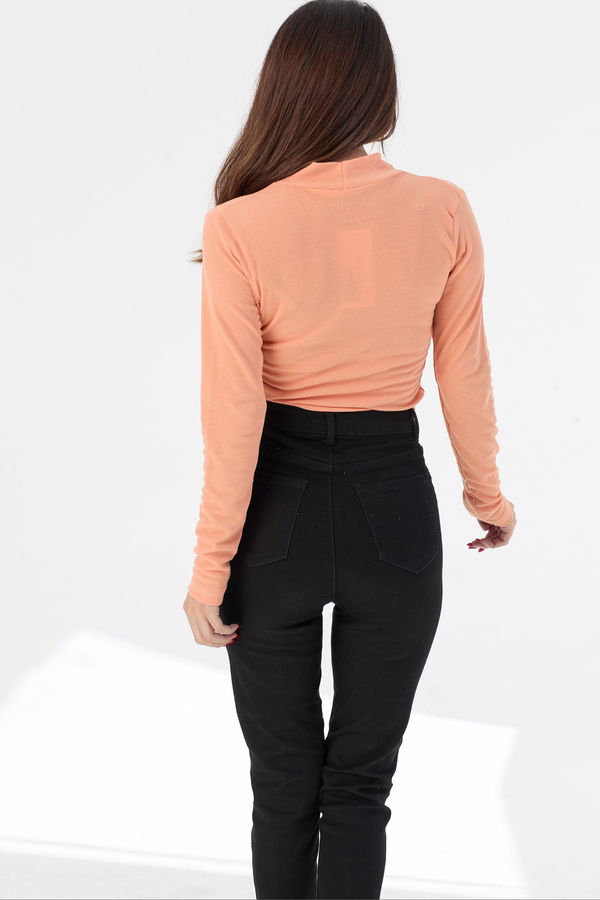 Düz Orta Kadın Sarı Bluz - 21385 Sarı