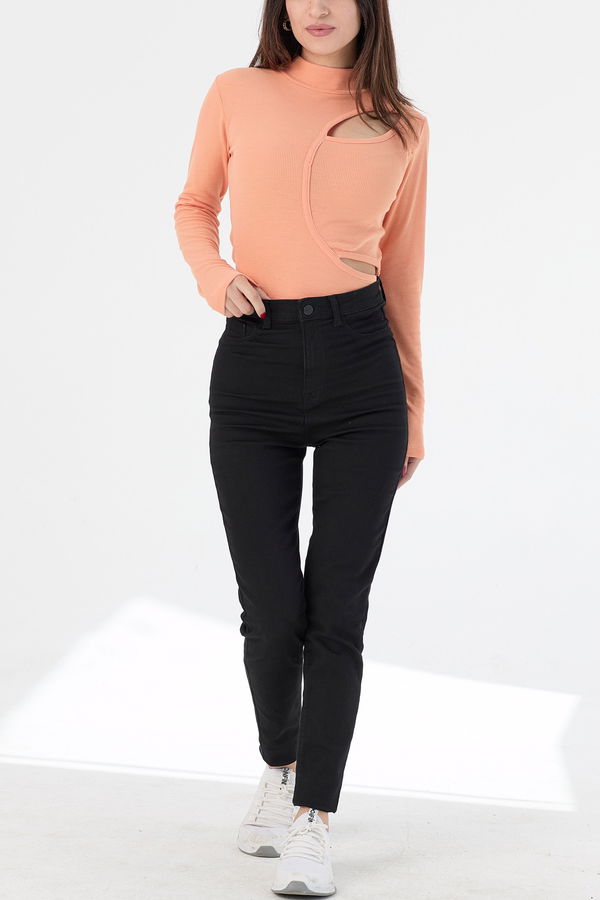 Düz Orta Kadın Sarı Bluz - 21385 Sarı