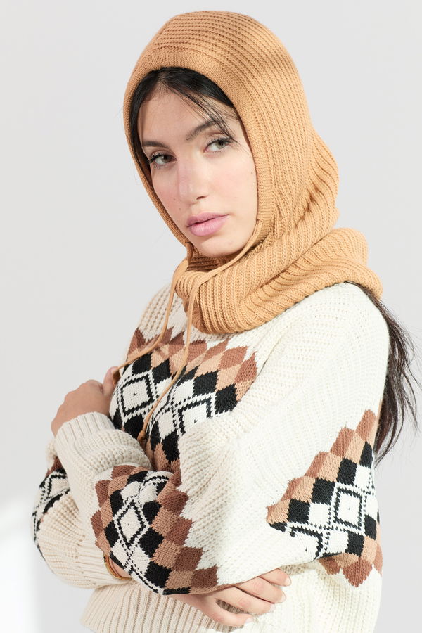 Düz Orta Kadın Vizon Boyunluk - 21481 VİZON