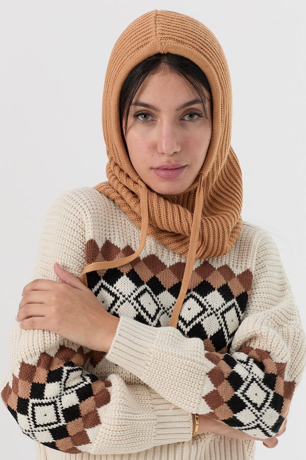 Düz Orta Kadın Vizon Boyunluk - 21481 VİZON