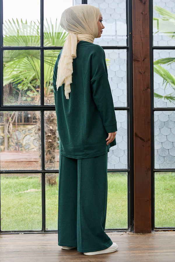 Düz Orta Kadın Yeşil Tunik Pantolon - 8893 YEŞİL