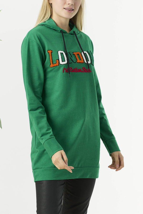 Düz Orta Kadın Yeşil Sweat - 21651 YEŞİL