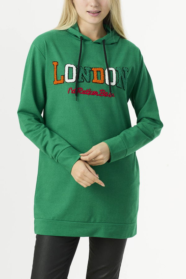 Düz Orta Kadın Yeşil Sweat - 21651 YEŞİL