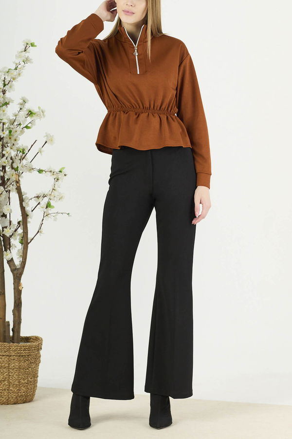 Düz Orta Kadın Taba Bluz - 21655 TABA