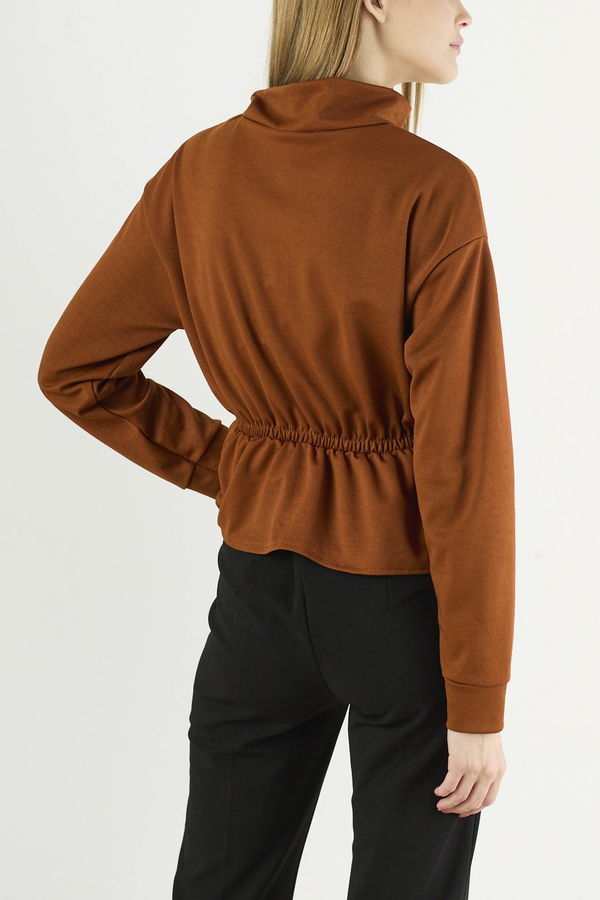 Düz Orta Kadın Taba Bluz - 21655 TABA