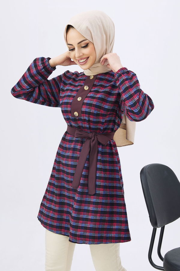 Düz BİSİKLET Kadın Mavi Tunik - 11198