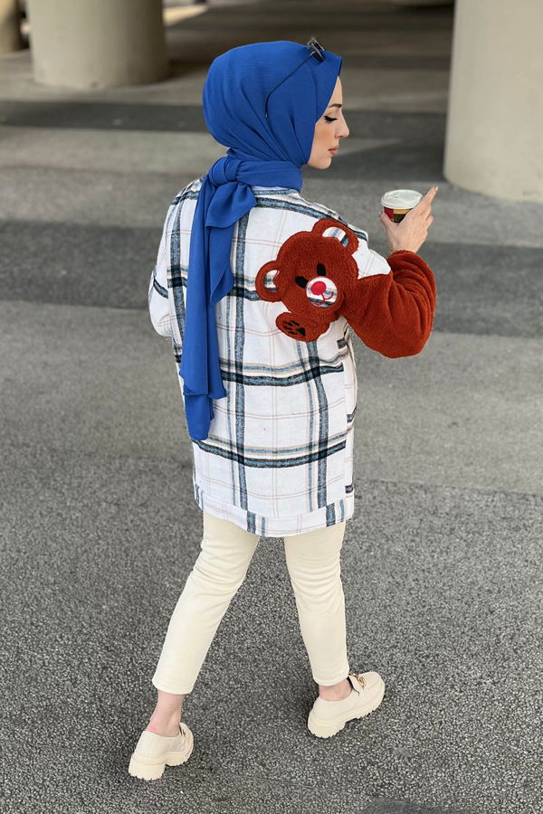 Düz Bisiklet Yaka Kadın Mavi Tunik - 11224