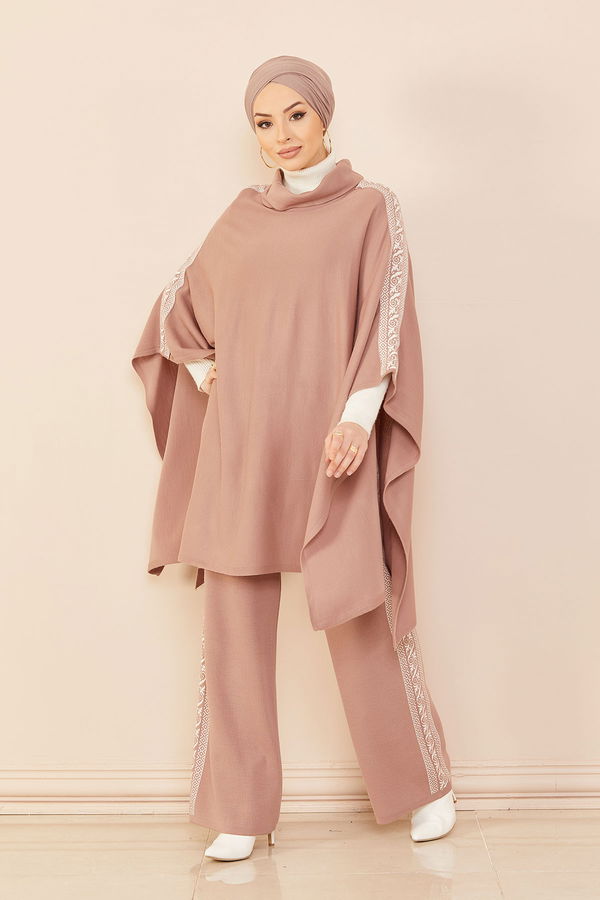 Düz Orta Kadın Pembe Panco Pantolon - 20801 PEMBE