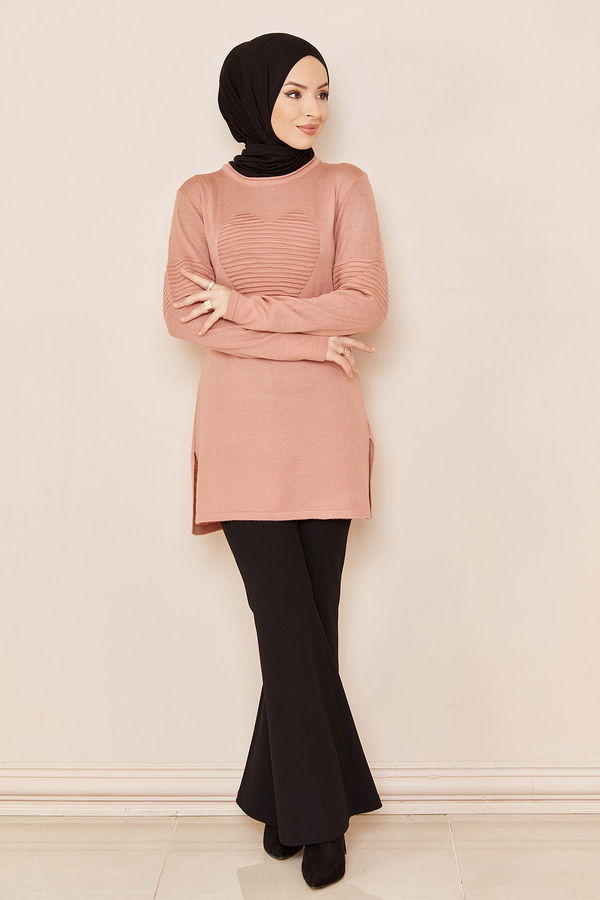 Düz Orta Kadın Pembe TUNIK - 20846