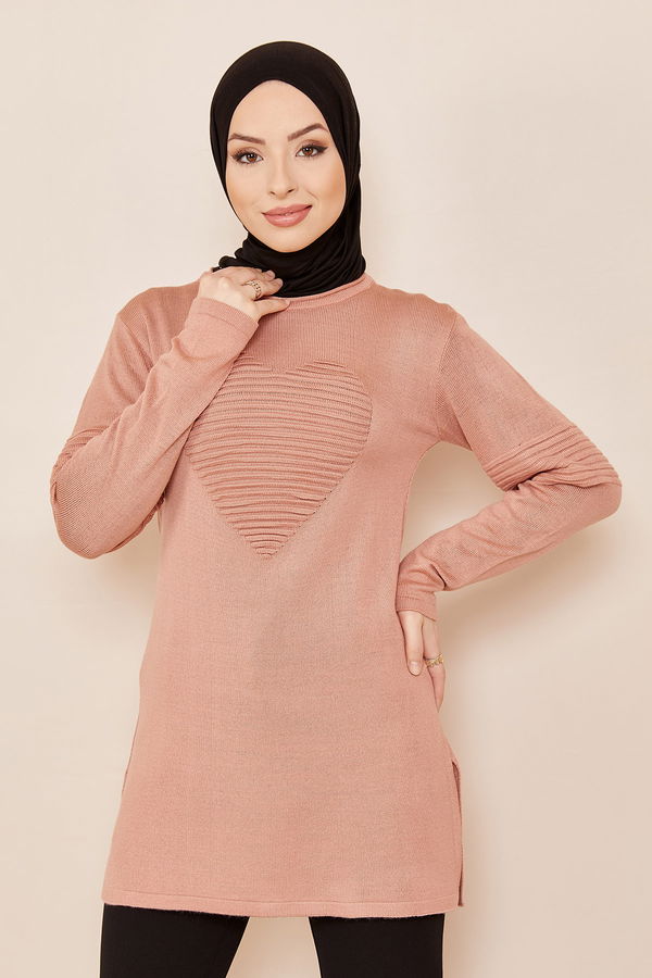 Düz Orta Kadın Pembe TUNIK - 20846