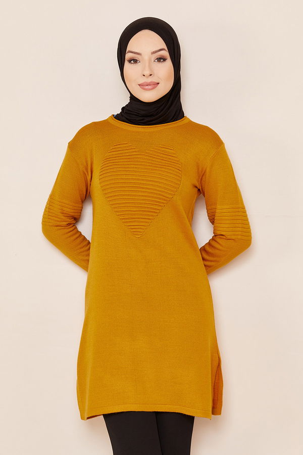 Düz Orta Kadın Sarı TUNIK - 20846 Sarı