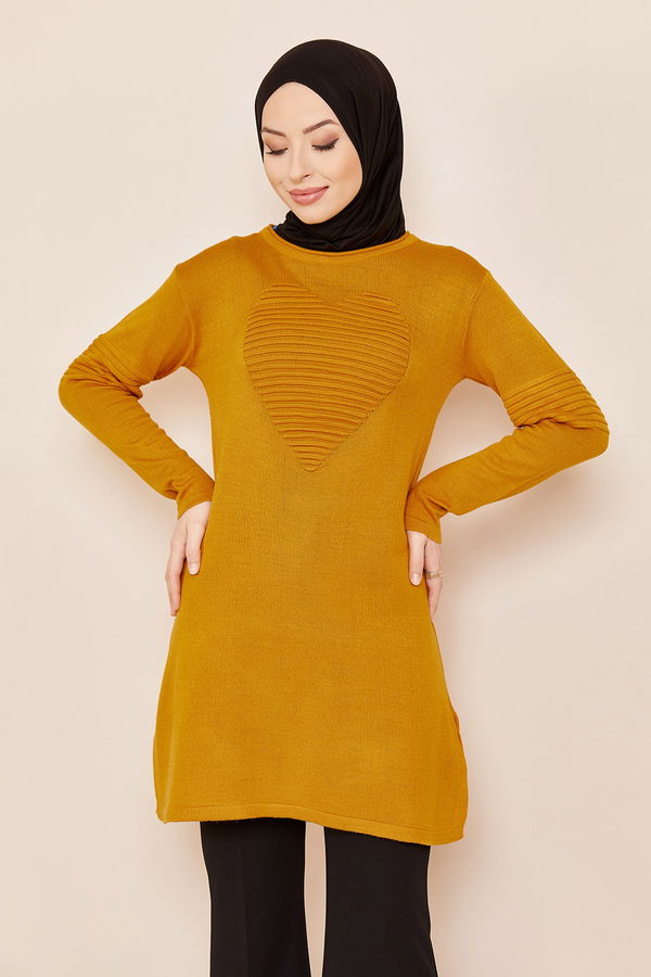 Düz Orta Kadın Sarı TUNIK - 20846 Sarı