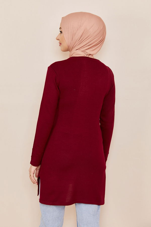 Düz Orta Kadın Bordo TUNIK - 20847 BORDO