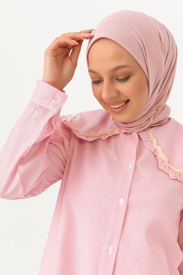 Düz Orta Kadın Pembe TUNIK - 3506