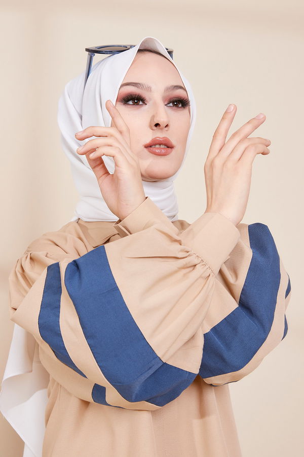 Düz Orta Kadın Bej Tunık - 8693 BEJ