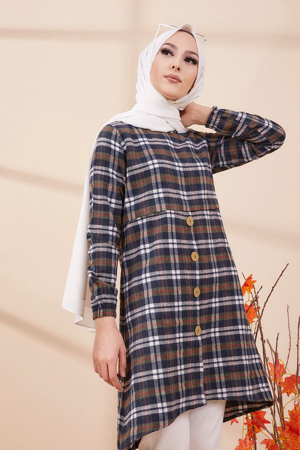Düz Orta Kadın Haki TUNIK - 3311 HAKİ
