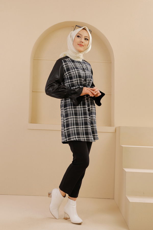 Düz Orta Kadın Siyah 9104 TUNİK - 9104 SİYAH