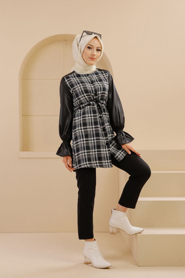 Düz Orta Kadın Siyah 9104 TUNİK - 9104 SİYAH