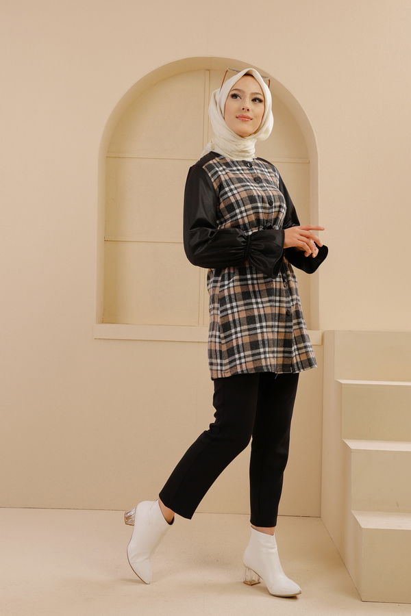 Düz Orta Kadın Siyah 9104 TUNİK - 9104