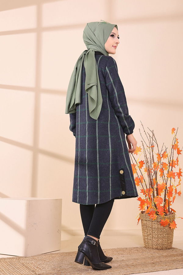 Düz Gömlek Yaka Kadın Yeşil 8635 TUNIK - Yeşil - 46 - 8635 YEŞİL